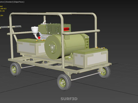 DESERT MILITARY ARMY DIESEL POWER GENERATOR SET GENSET ARID TAN 3D Model