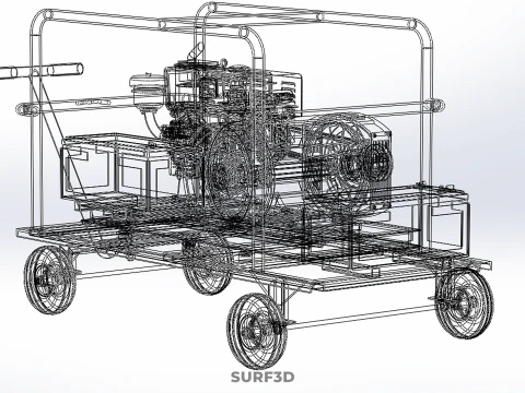 DESERT MILITARY ARMY DIESEL POWER GENERATOR SET GENSET ARID TAN 3D Model
