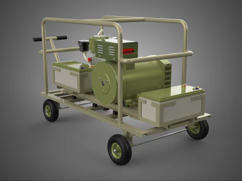 KHAKI BEIGE MILITARY ARMY DESERT DIESEL GENERATOR SET GENSET FDE 3D Model