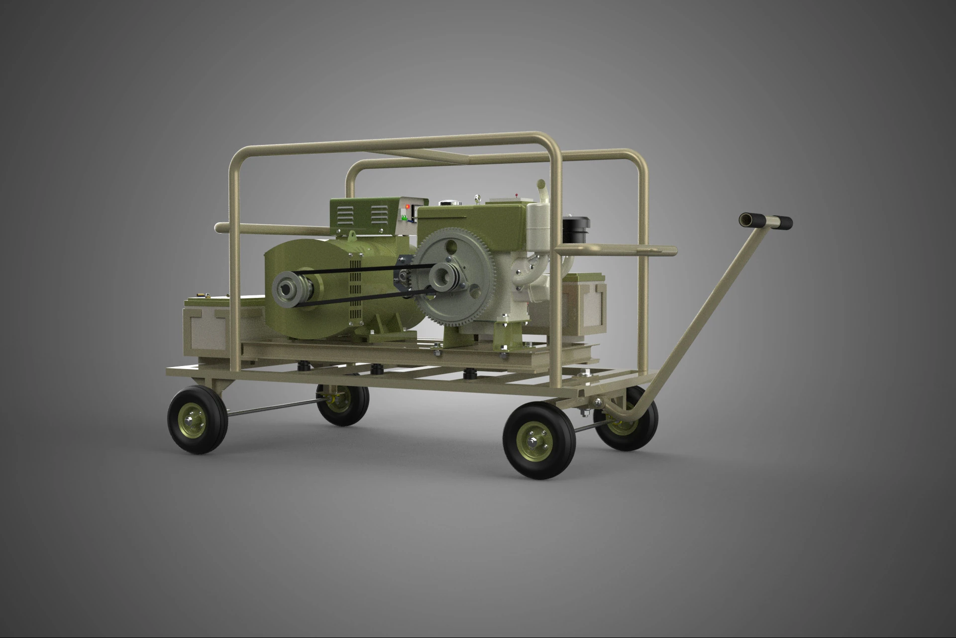 STANDARD MILITARY ARMY PANZER DESERT DIESEL GENERATOR SET GENSET 3D Model .c4d .max .obj .3ds .fbx .stl .blend