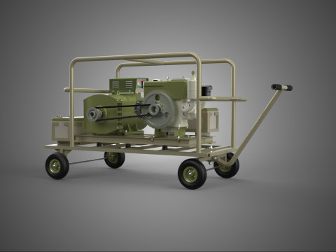 STANDARD MILITARY ARMY PANZER DESERT DIESEL GENERATOR SET GENSET 3D Model