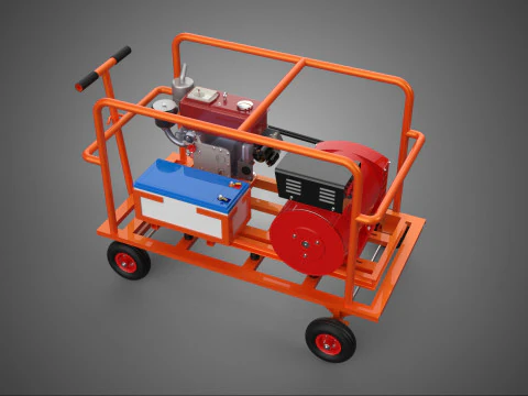CAGE GENERATOR SET GENSET DIESEL ENGINE POWER DYNAMO ALTERNATOR 3D Model