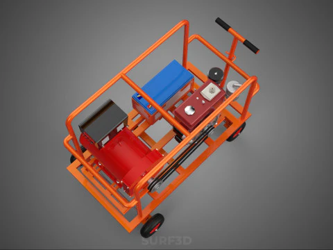 CAGE GENERATOR SET GENSET DIESEL ENGINE POWER DYNAMO ALTERNATOR 3D Model