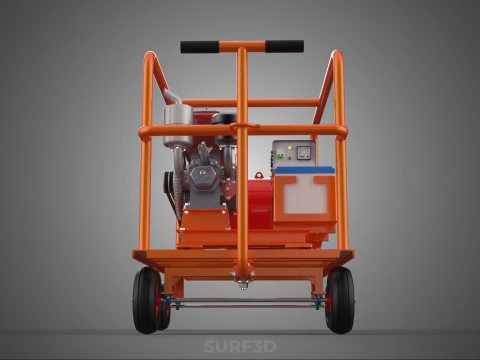 CAGE GENERATOR SET GENSET DIESEL ENGINE POWER DYNAMO ALTERNATOR 3D Model