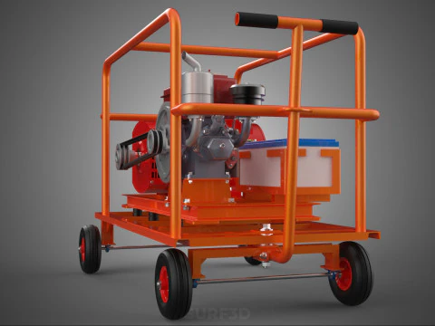 CAGE GENERATOR SET GENSET DIESEL ENGINE POWER DYNAMO ALTERNATOR 3D Model