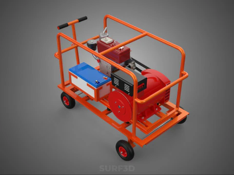 CAGE GENERATOR SET GENSET DIESEL ENGINE POWER DYNAMO ALTERNATOR 3D Model