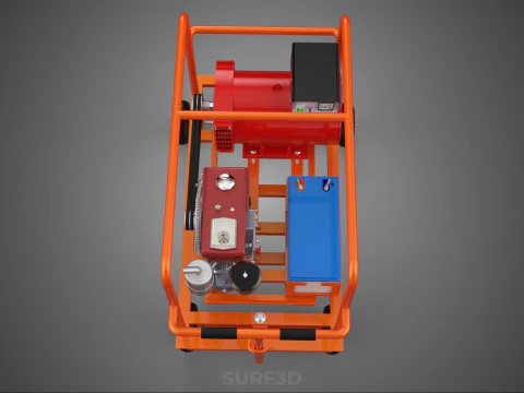 CAGE GENERATOR SET GENSET DIESEL ENGINE POWER DYNAMO ALTERNATOR 3D Model