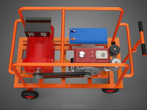 CAGE GENERATOR SET GENSET DIESEL ENGINE POWER DYNAMO ALTERNATOR 3D Model