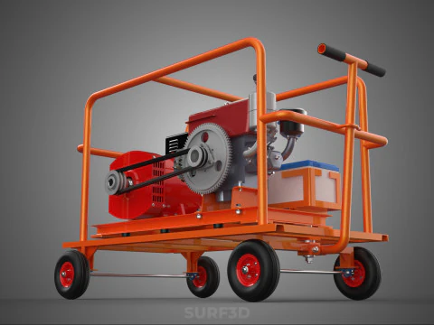 CAGE GENERATOR SET GENSET DIESEL ENGINE POWER DYNAMO ALTERNATOR 3D Model