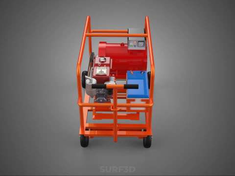 CAGE GENERATOR SET GENSET DIESEL ENGINE POWER DYNAMO ALTERNATOR 3D Model