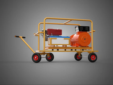 जेनरेटर सेट जेनसेट कार्ट स्टीयरिंग हैंडल लीवर रेंज कंट्रोल किलोवाट 3D मॉडल