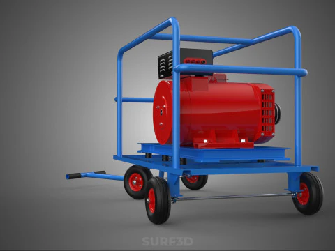 INDUSTRIAL POWER GENERATOR SYSTEM GENSET COMBUSTION ENGINE DRIVE 3D Model