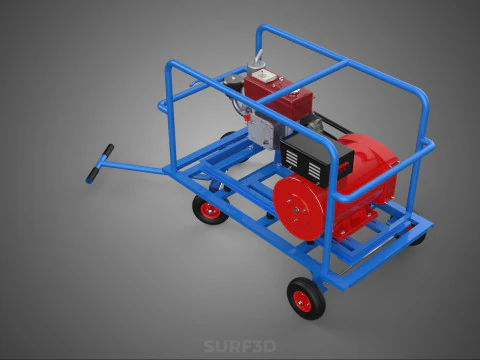 INDUSTRIAL POWER GENERATOR SYSTEM GENSET COMBUSTION ENGINE DRIVE 3D Model