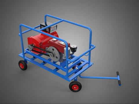 INDUSTRIAL POWER GENERATOR SYSTEM GENSET COMBUSTION ENGINE DRIVE 3D Model