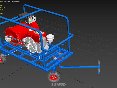 INDUSTRIAL POWER GENERATOR SYSTEM GENSET COMBUSTION ENGINE DRIVE 3D Model