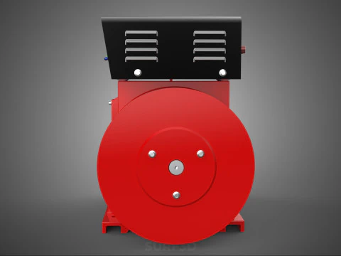 RED INDUSTRIAL AC GENERATOR ALTERNATOR DYNAMO MOTOR CONTROL BOX 3D Model
