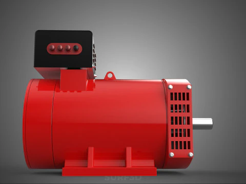 RED INDUSTRIAL AC GENERATOR ALTERNATOR DYNAMO MOTOR CONTROL BOX 3D Model