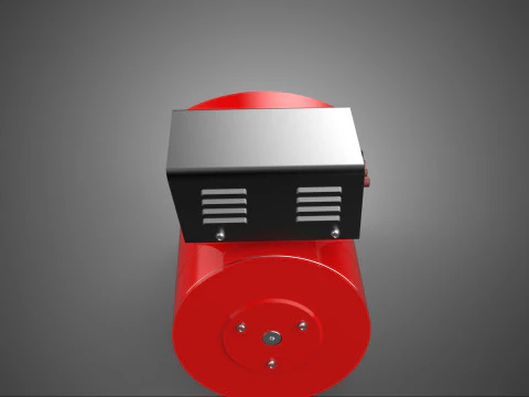 RED INDUSTRIAL AC GENERATOR ALTERNATOR DYNAMO MOTOR CONTROL BOX 3D Model