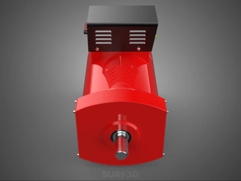 RED INDUSTRIAL AC GENERATOR ALTERNATOR DYNAMO MOTOR CONTROL BOX 3D Model