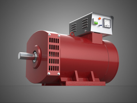 STANDARDOWY SILNIK ELEKTRYCZNY GENERATOR ALTERNATOR GENERACJA DYNAMO Model 3D