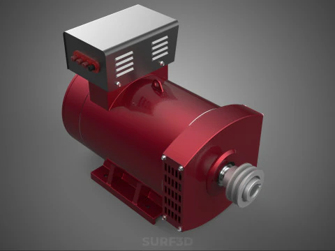 ELECTRICAL POWER GENERATOR MOTOR ALTERNATOR DYNAMO GENSET PULLEY 3D Model