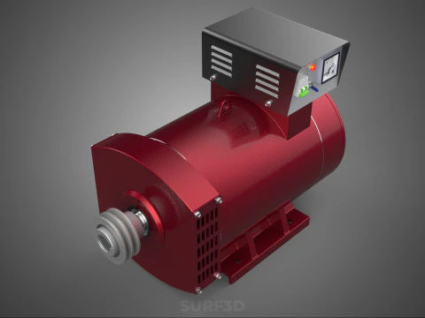 ELECTRICAL POWER GENERATOR MOTOR ALTERNATOR DYNAMO GENSET PULLEY 3D Model