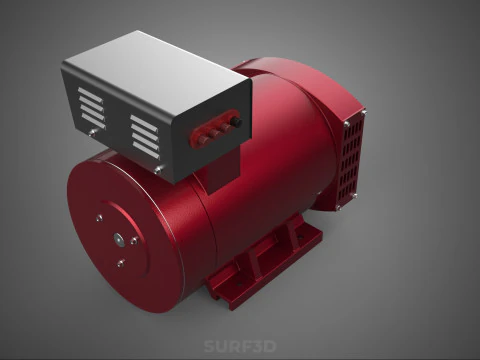 ELECTRICAL POWER GENERATOR MOTOR ALTERNATOR DYNAMO GENSET PULLEY 3D Model