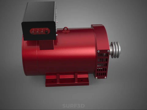 ELECTRICAL POWER GENERATOR MOTOR ALTERNATOR DYNAMO GENSET PULLEY 3D Model