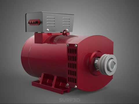 ELECTRICAL POWER GENERATOR MOTOR ALTERNATOR DYNAMO GENSET PULLEY 3D Model