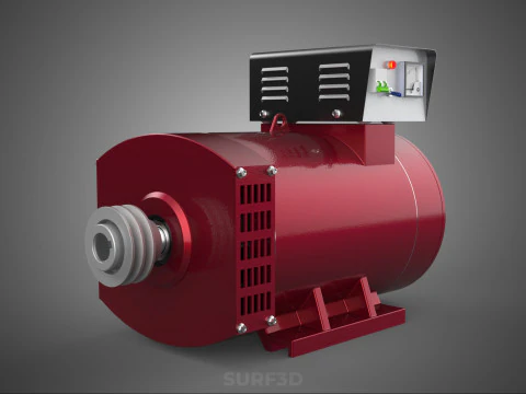 ELECTRICAL POWER GENERATOR MOTOR ALTERNATOR DYNAMO GENSET PULLEY 3D Model