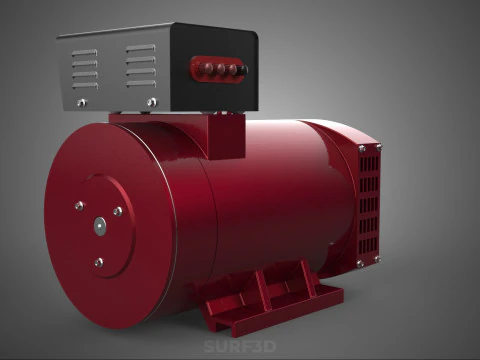 ELECTRICAL POWER GENERATOR MOTOR ALTERNATOR DYNAMO GENSET PULLEY 3D Model
