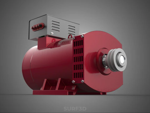 ELECTRICAL POWER GENERATOR MOTOR ALTERNATOR DYNAMO GENSET PULLEY 3D Model