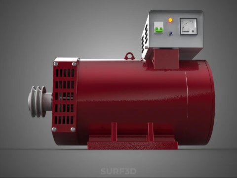 ELECTRICAL POWER GENERATOR MOTOR ALTERNATOR DYNAMO GENSET PULLEY 3D Model