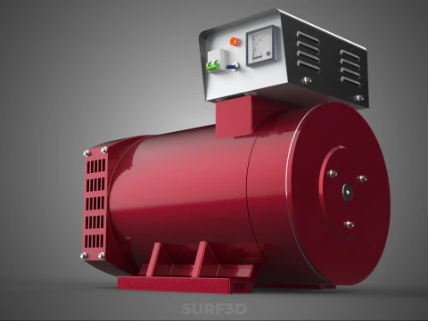 ELECTRICAL POWER GENERATOR MOTOR ALTERNATOR DYNAMO GENSET PULLEY 3D Model