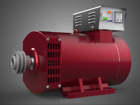 ELECTRICAL POWER GENERATOR MOTOR ALTERNATOR DYNAMO GENSET PULLEY 3D Model