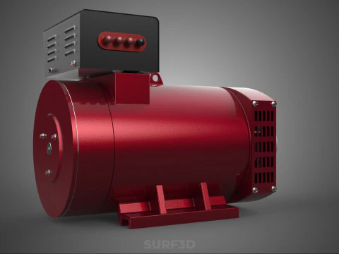 ELECTRICAL POWER GENERATOR MOTOR ALTERNATOR DYNAMO GENSET PULLEY 3D Model