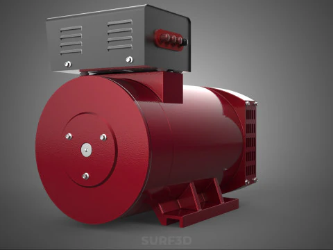 ELECTRICAL POWER GENERATOR MOTOR ALTERNATOR DYNAMO GENSET PULLEY 3D Model