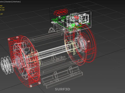 ELECTRICAL POWER GENERATOR MOTOR ALTERNATOR DYNAMO GENSET PULLEY 3D Model
