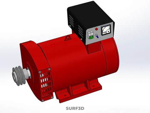 ELECTRICAL POWER GENERATOR MOTOR ALTERNATOR DYNAMO GENSET PULLEY 3D Model