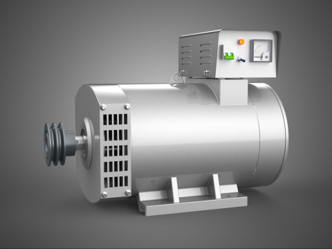 ENGINE MOTOR GENERATOR ALTERNATOR DYNAMO GENSET CONTROL PANEL KW 3D Model