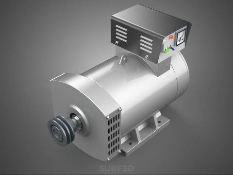 ENGINE MOTOR GENERATOR ALTERNATOR DYNAMO GENSET CONTROL PANEL KW 3D Model