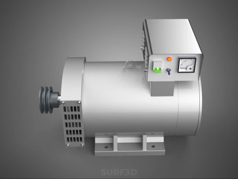 ENGINE MOTOR GENERATOR ALTERNATOR DYNAMO GENSET CONTROL PANEL KW 3D Model