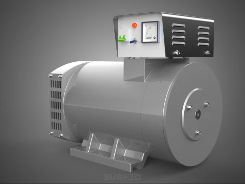 ENGINE MOTOR GENERATOR ALTERNATOR DYNAMO GENSET CONTROL PANEL KW 3D Model