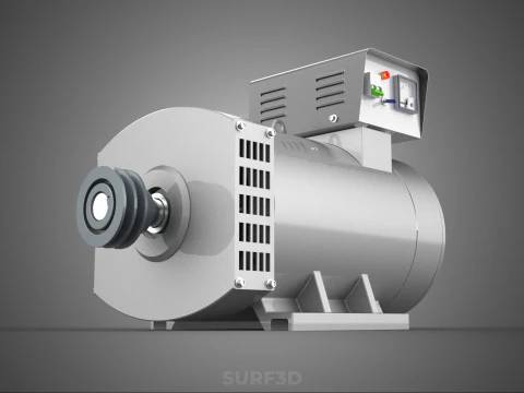 ENGINE MOTOR GENERATOR ALTERNATOR DYNAMO GENSET CONTROL PANEL KW 3D Model