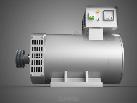 ENGINE MOTOR GENERATOR ALTERNATOR DYNAMO GENSET CONTROL PANEL KW 3D Model