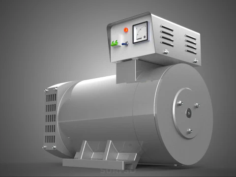 ENGINE MOTOR GENERATOR ALTERNATOR DYNAMO GENSET CONTROL PANEL KW 3D Model