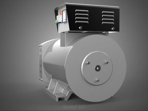 ENGINE MOTOR GENERATOR ALTERNATOR DYNAMO GENSET CONTROL PANEL KW 3D Model