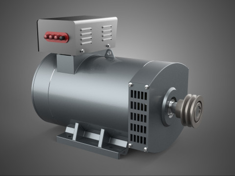 ELECTRIC MOTOR GENERATOR ALTERNATOR DYNAMO POWER PLANT ENERGY KW 3D Model
