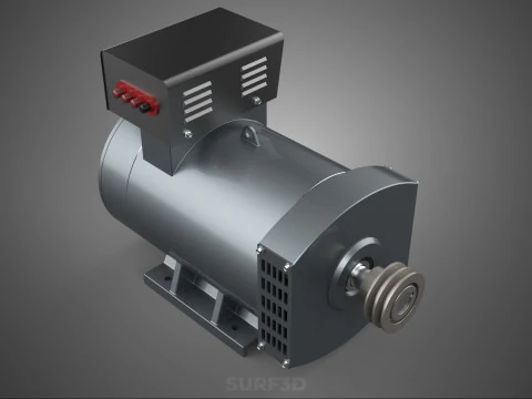 ELECTRIC MOTOR GENERATOR ALTERNATOR DYNAMO POWER PLANT ENERGY KW 3D Model