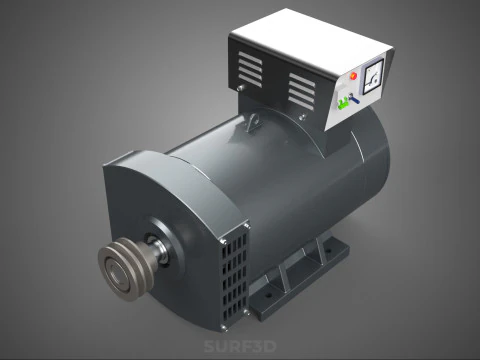 ELECTRIC MOTOR GENERATOR ALTERNATOR DYNAMO POWER PLANT ENERGY KW 3D Model